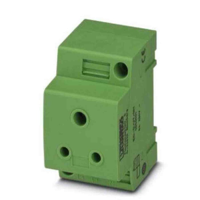 Phoenix Contact Mains Socket Green, 6A, DIN Rail Polyamide, 250 V, Screw