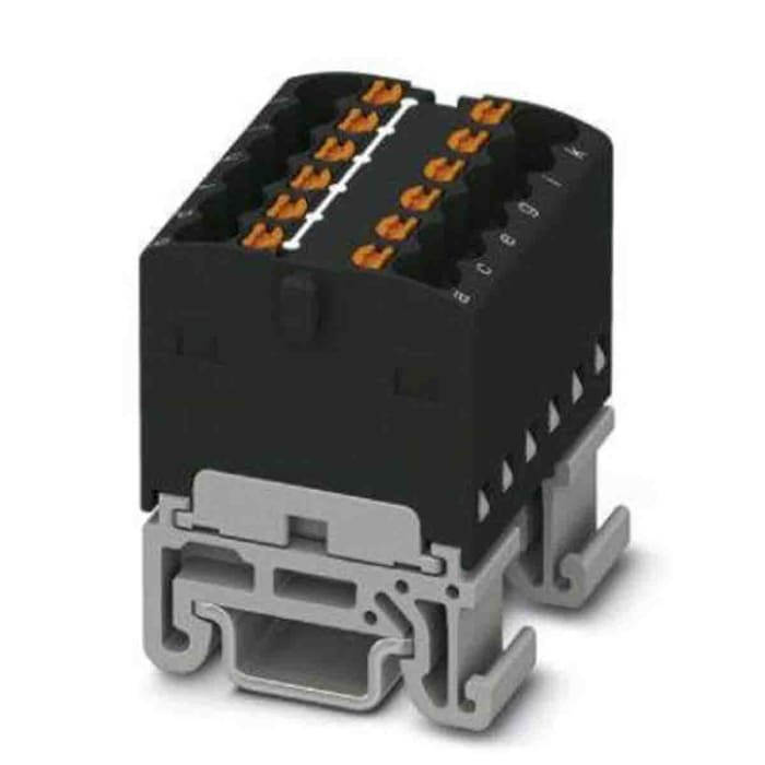 Phoenix Contact Distribution Block, 12 Way, 500V, 17.5A, Black