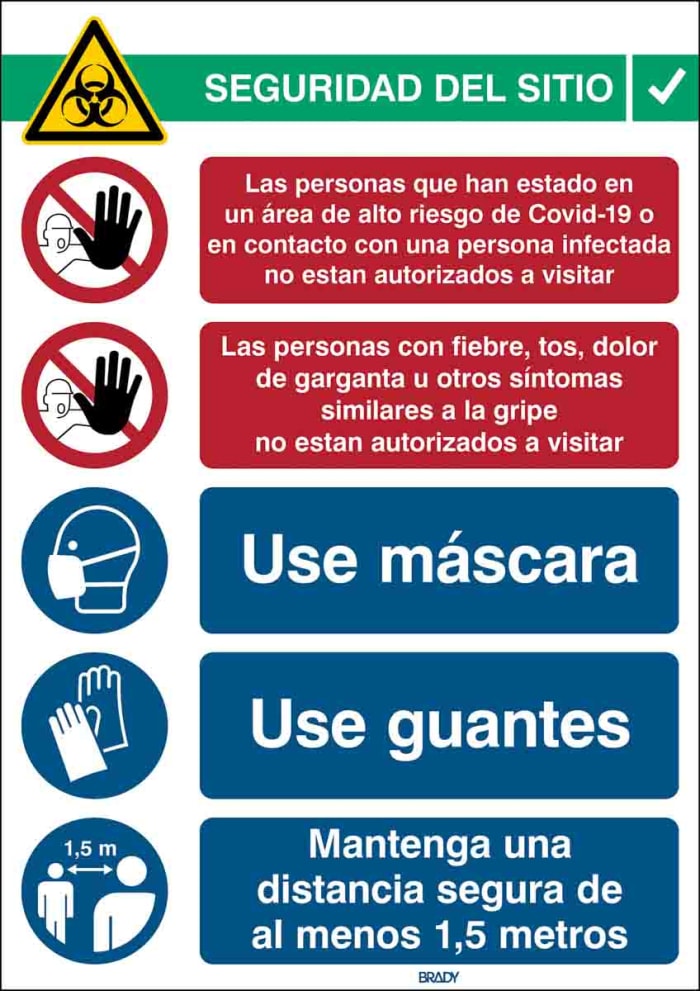 Safety Wall Chart, Polypropylene B-7527, Spanish, 371 mm, 262mm