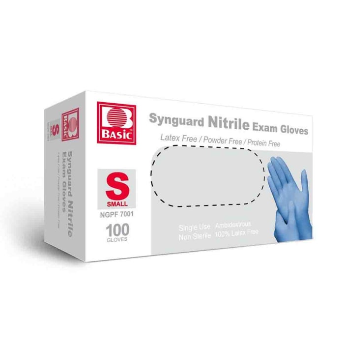 Gants jetables INTCO taille 7, S, Nitrile Non poudrés, x 100 gants