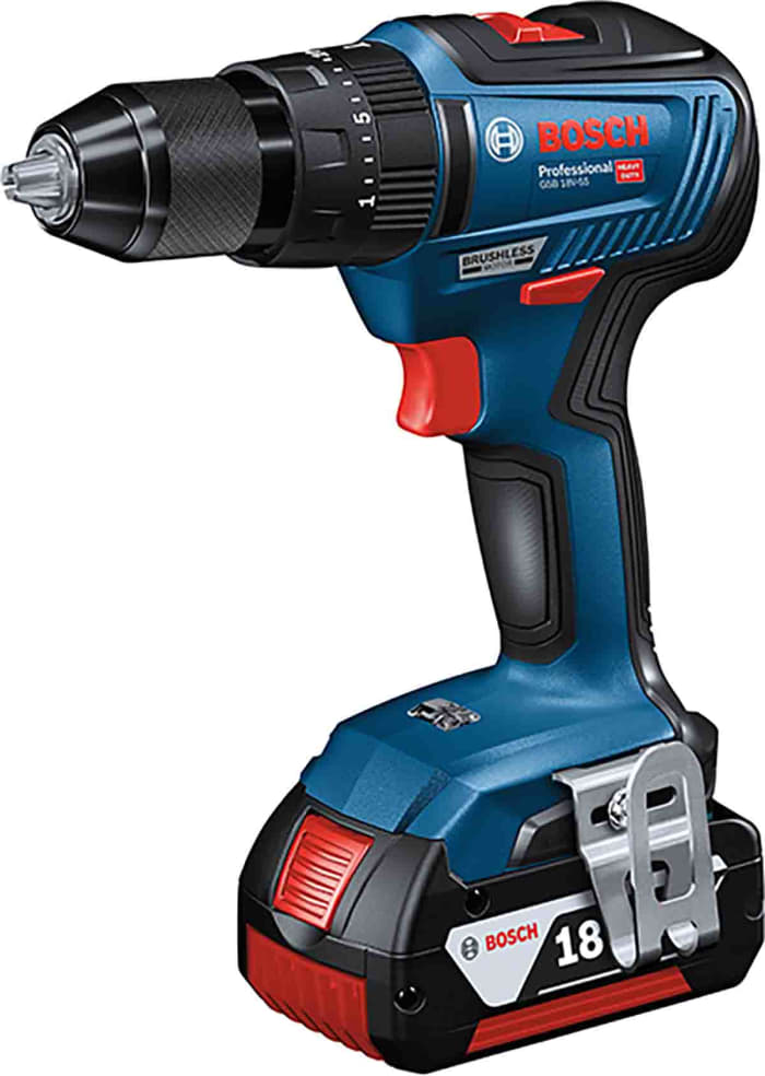 Perceuse à percussion Sans fil Bosch GSBGSB 18V-55, 18V 3Ah Li-Ion , fiche UK