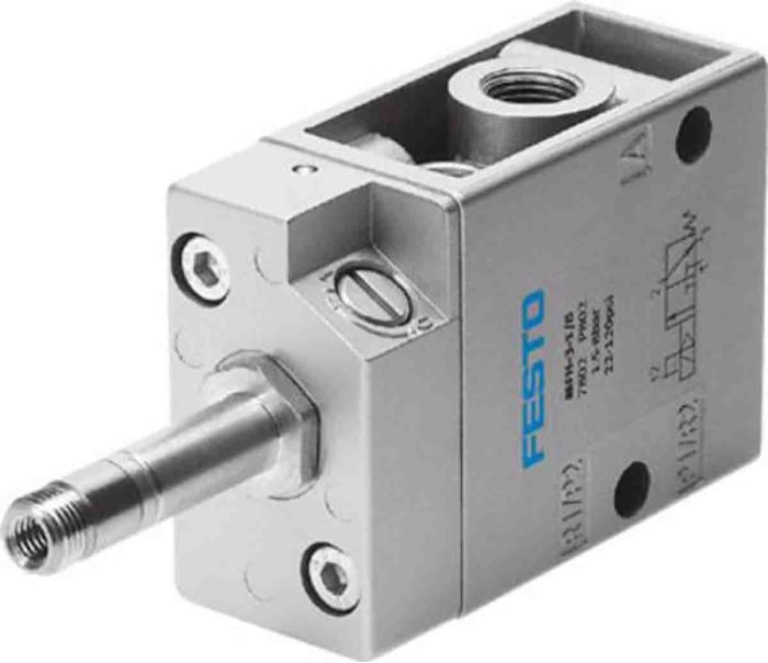 Válvula de solenoide Festo, Serie MFH, Rosca G 1/8, Función 3/2 Open, Monostable, Sistemas eléctricos, Colector