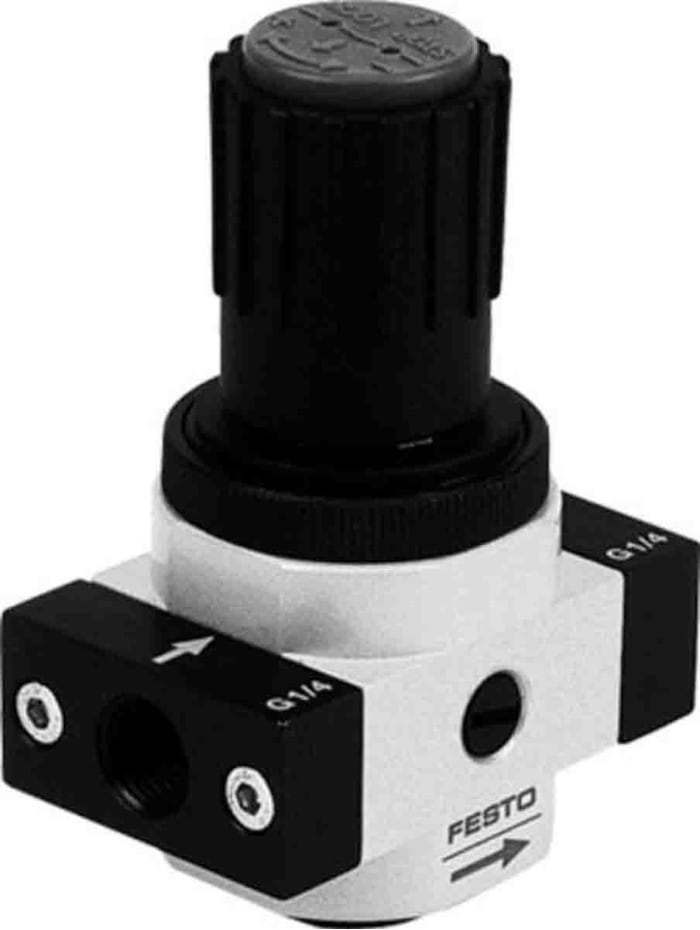 Festo G 1/4 Pneumatic Regulator - 0.5bar to 12bar, 16bar max. input, 162591