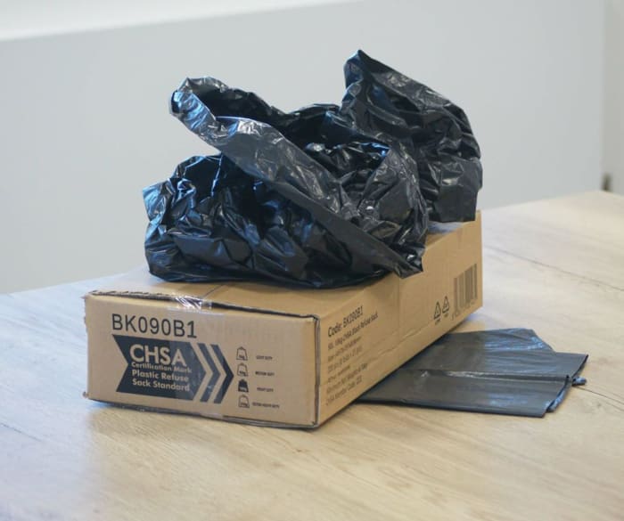 Black polythene bags store