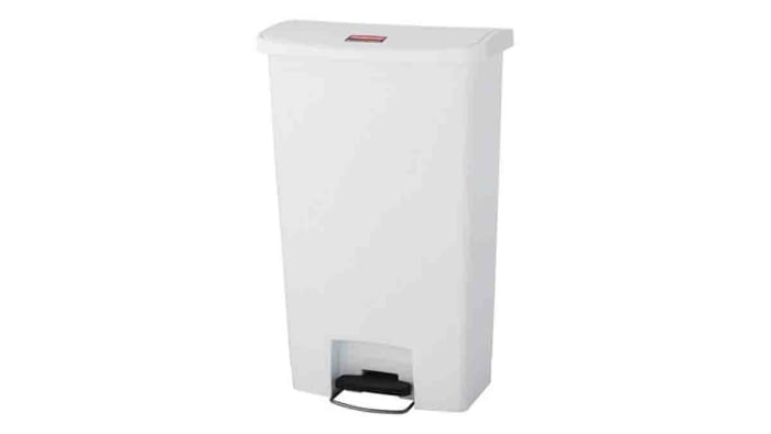 Rubbermaid Commercial Products Slim Jim 90L White Pedal Waste Bin