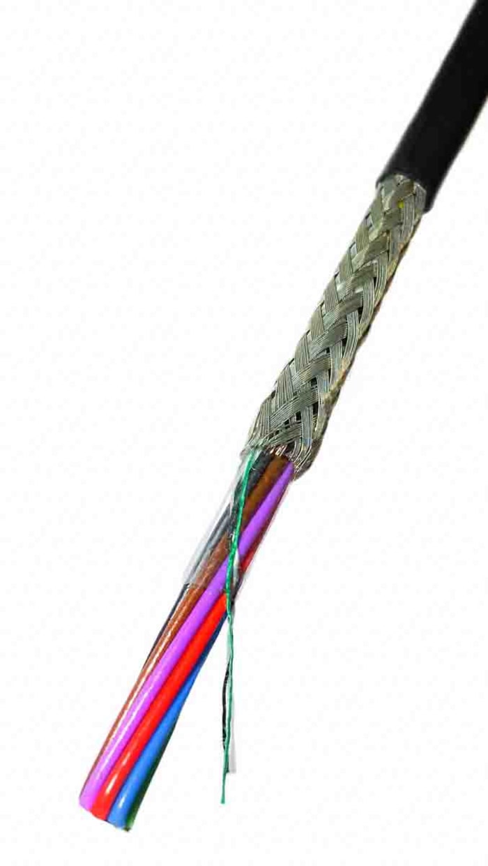 RS PRO Control Cable, 4 Cores, 7/2/4A mm², Screened, 7/2/6Am, Black PVC Sheath