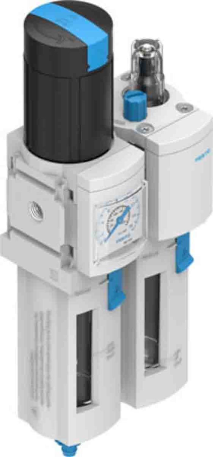 Filtro regulador Festo serie MS, G 1/8, grado de filtración 40μm, presión máxima 14 bar, con purga manual
