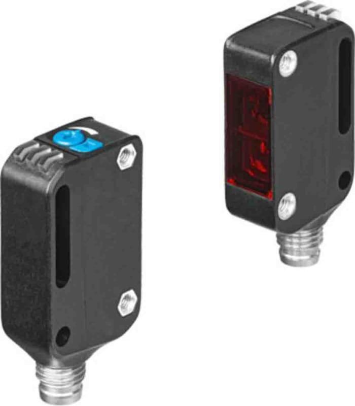 Fotoelektrický snímač, řada: SOOE 12 m Blok M8 3 pinový konektor, výstup: NPN, PNP Jednocestný