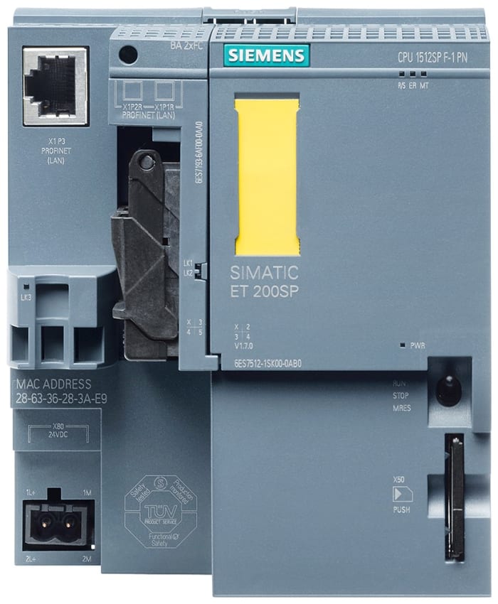 Siemens SIMATIC DP Series PLC CPU for Use with SIMATIC ET 200SP, 24 V Supply, 20-Input