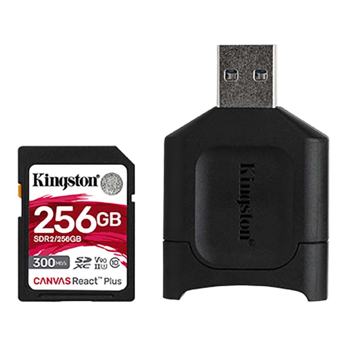 Kingston 256 GB SDXC SD Card, A1, Class 10, U3, UHS-II, V90