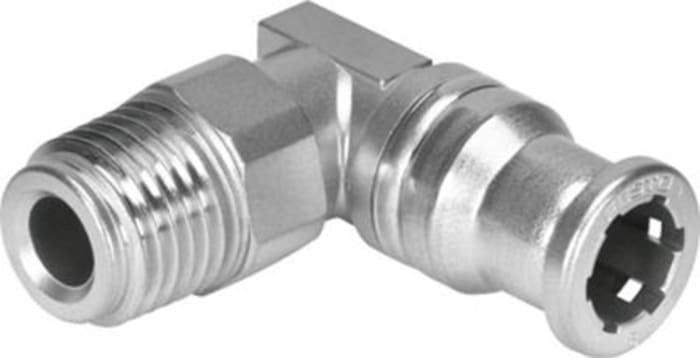 Festo CRQSL Series Elbow Threaded Adaptor, R 1/4 Male to R 1/4 Male, Threaded Connection Style, 162874
