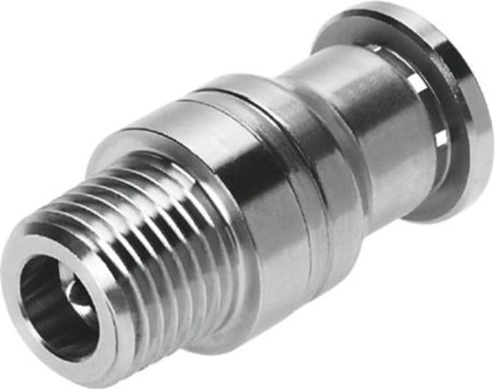 Festo Straight Threaded Adaptor, R 1/8 Male to Push In 6 mm, Threaded-to-Tube Connection Style, 132330