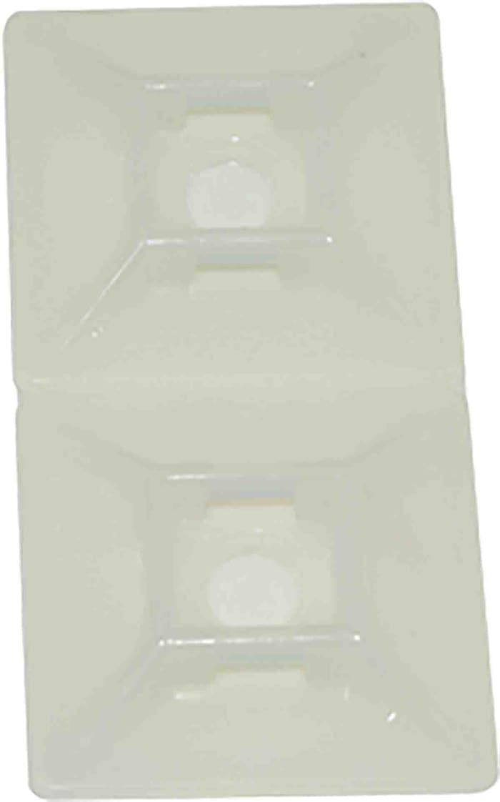 RS PRO Self Adhesive Natural Cable Tie Mount 28.6 mm x 28.6mm, 5.5mm Max. Cable Tie Width