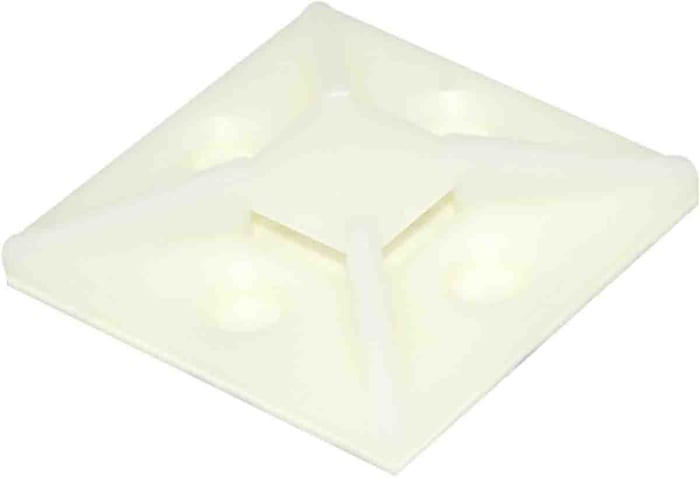 RS PRO Self Adhesive Natural Cable Tie Mount 38.5 mm x 38.5mm, 10.2mm Max. Cable Tie Width