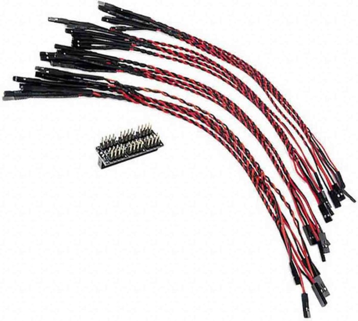 410-349 Digilent, 410-349, 200mm Twisted & Insulated Breadboard Jumper Wire  in Black, Red, 204-3243