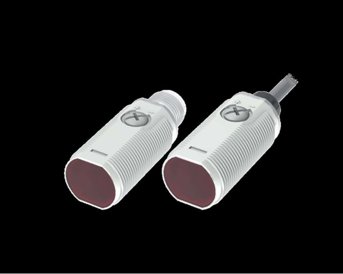 RS PRO Polarised Retro Reflection Photoelectric Sensor, Barrel Sensor, 3 m Detection Range