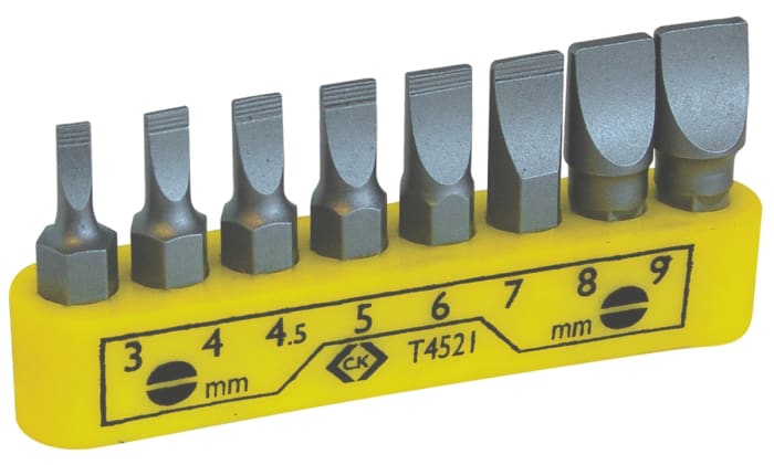 Embout pour vis à fente CK, tête Fendu de 8 pièces , 3 → 9 x 25 mm Alliage d'acier