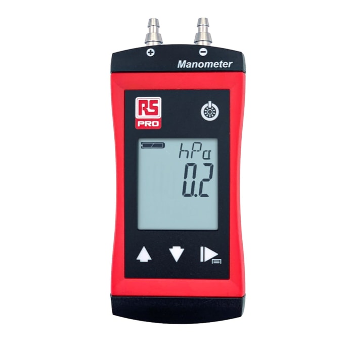 RS PRO RS 1113 Differential Manometer With 2 Pressure Port/s, Max Pressure Measurement 2bar