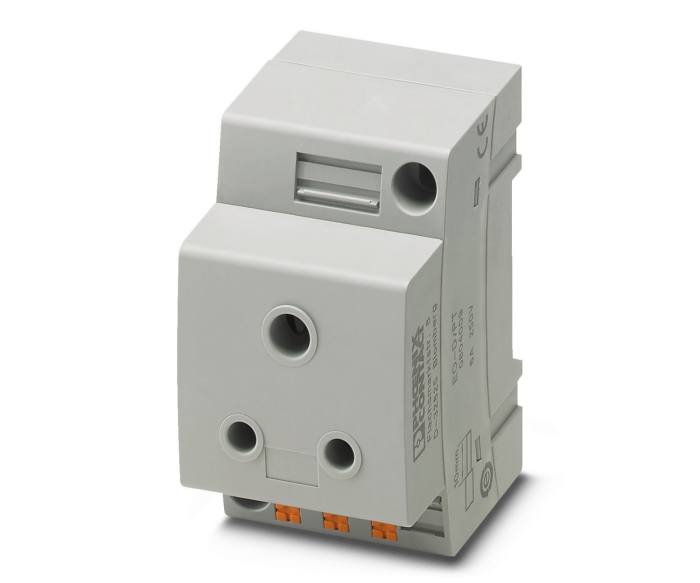 Phoenix Contact Mains Socket Grey, 6A, DIN Rail Polyamide, 250 V, Push-in