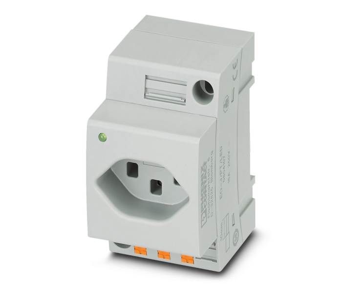 Phoenix Contact Switzerland Mains Socket Grey, 16A, DIN Rail Polyamide, 250 V, Push-in