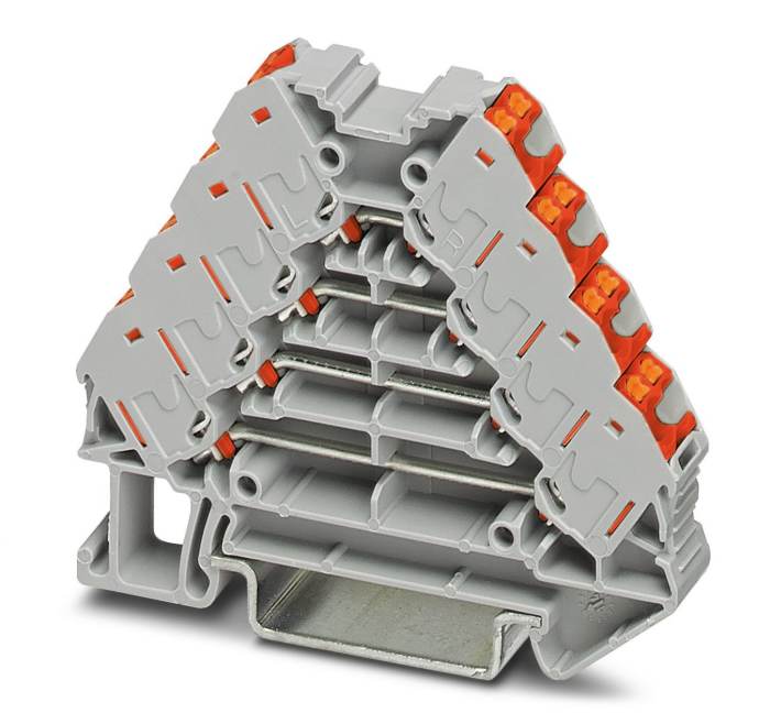 Phoenix Contact 3270121 PTRV 4 /RD Series Grey, 0.14 → 2.5mm², Push In Termination