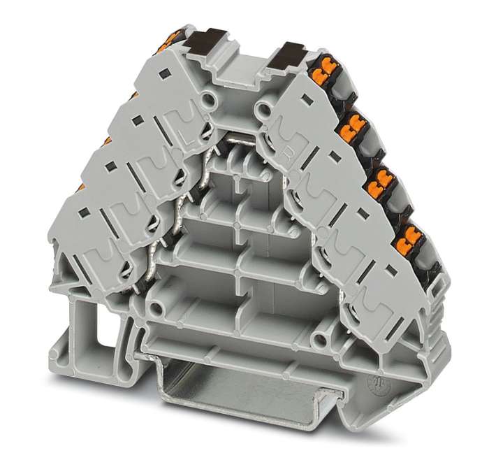 Phoenix Contact 3270125 PTRV 4-PV /BK Series Grey, 0.14 → 2.5mm², Push In Termination