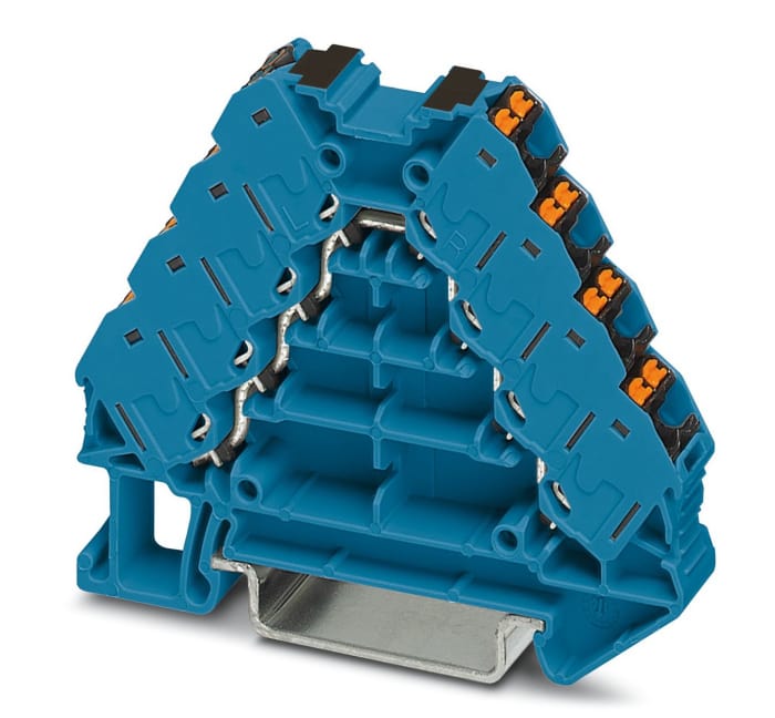 Phoenix Contact 3270126 PTRV 4-PV BU/BK Series Blue, 0.14 → 2.5mm², Push In Termination