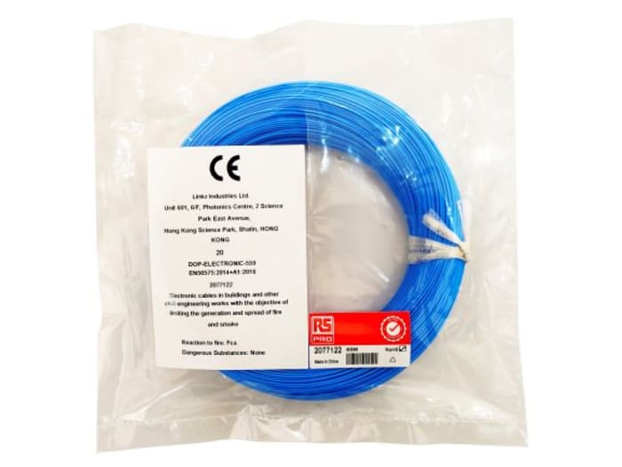 RS PRO Blue 0.08mm² Hook Up Wire, 28 AWG, 1/0.32 mm, 50m, ETFE Insulation