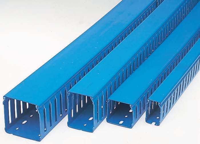 Goulotte Betaduct, 75 mm x 75mm x 2m Ouvert, en PVC Bleu
