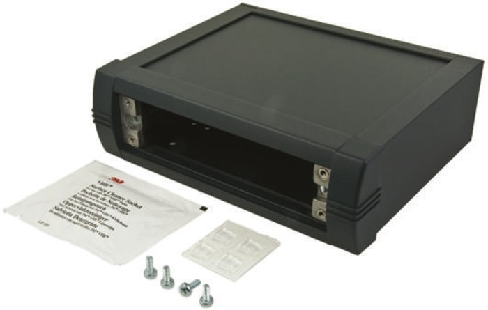 Boîtier d'instrumentation METCASE Mettec en Aluminium Gris, dim. ext. 250 x 250 x 85mm