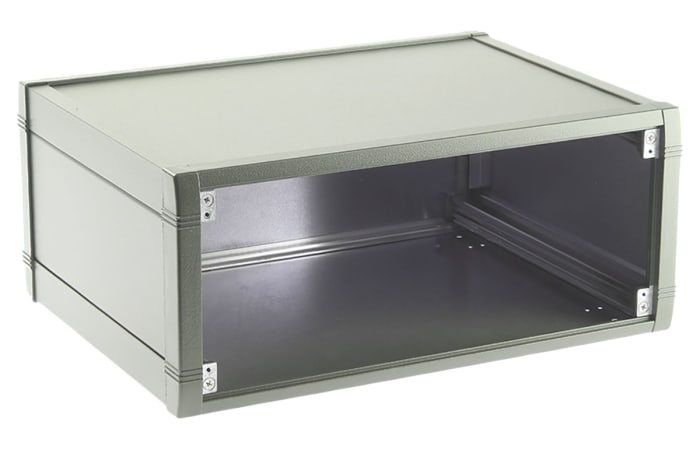 Boîtier d'instrumentation METCASE Mettec en Aluminium Blanc, dim. ext. 350 x 263 x 120mm