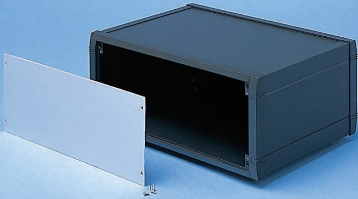 METCASE Transparent Aluminium Front Panel, 65mm H, 2mm W, 220mm L, for Use with Mettec Case