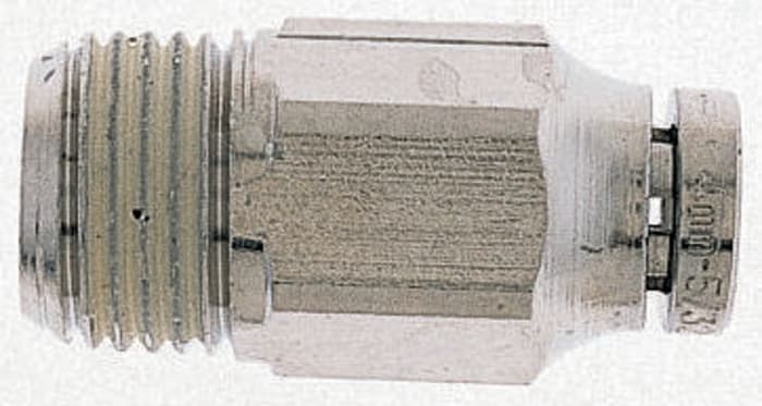 Norgren PNEUFIT Series Straight Threaded Adaptor, R 1/4 Male to Push In 4 mm, Threaded-to-Tube Connection Style