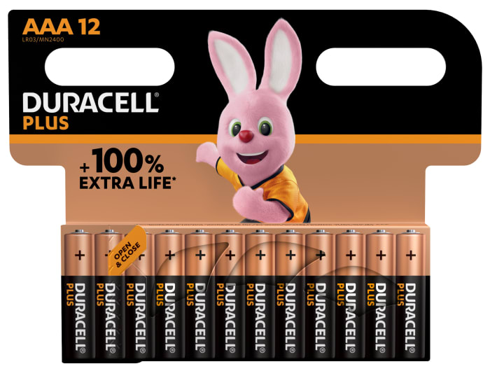 Baterie AAA Duracell Plus Power 1.5V Alkalická plochý přívod MN2400 PLUS POWER Duracell DURACELL