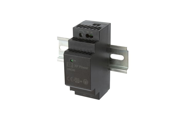 XP Power DRC30 Switched Mode DIN Rail Power Supply, 85 → 264 V ac, 120 → 370 V ac ac Input, 24V dc dc