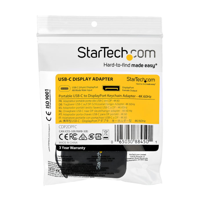 CDP2DPFC StarTech.com, StarTech.com USB C to DisplayPort Adapter, USB C, 1  Supported Display(s) - 8K @ 60Hz, 213-3182