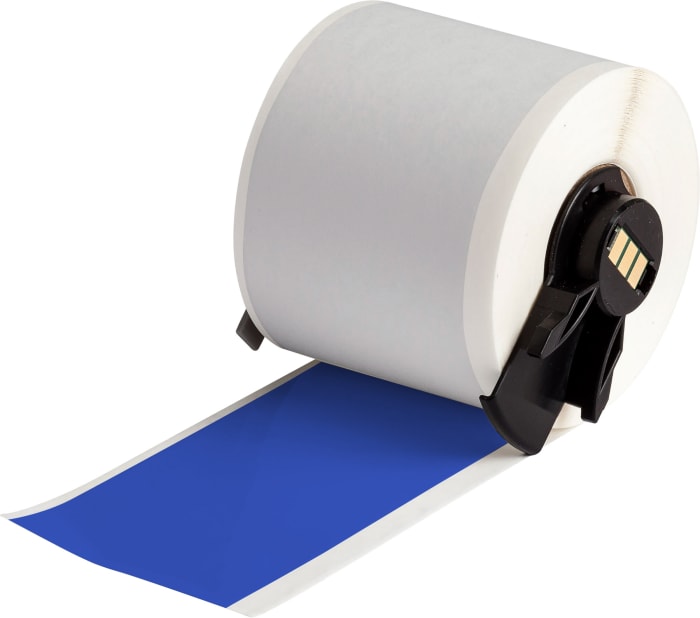 Brady B-595 Vinyl White Blue Print Label Roll, 50.80mm Width, 1 Qty