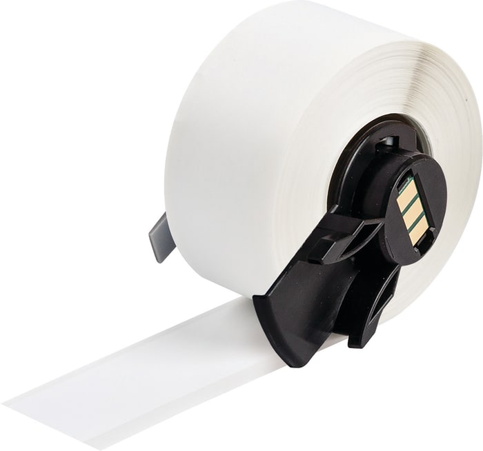 Brady B-595 Vinyl White White Print Label Roll, 12.7mm Width