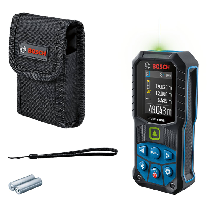 Medidor láser de distancias Bosch, alcance 0,05 → 50,00m, precisión ±1,5 mm, Clase 2, color verde, 515nm