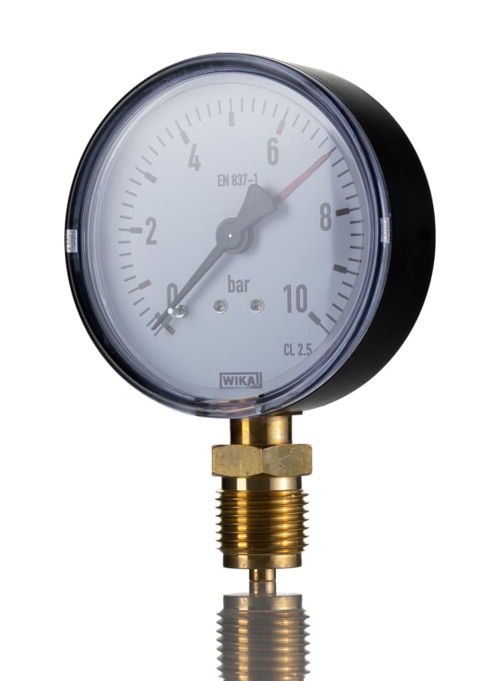 9012974 WIKA | WIKA, 63 mm G 1/4 Threaded Pressure Gauge, 0 bar | 219 ...