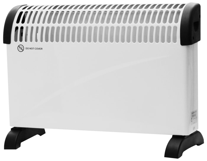 Calentador convector RS PRO con 3 niveles de potencia, 2kW máx., con termostato, alim 240V ac, dim. 370 x 530 x 110mm,