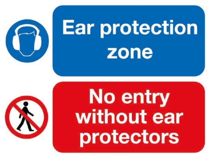 Signs & Labels PVC Mandatory Ear Protection Sign With English Text