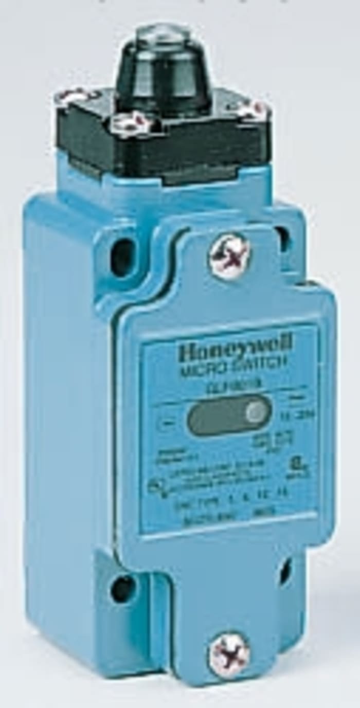 Honeywell GLF Series Plunger Limit Switch, NO/NC, IP67, SPDT, Die Cast Zinc Housing, 250V ac Max, 10A Max