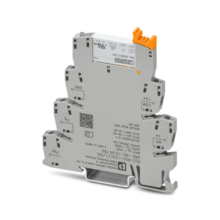 Phoenix Contact PLC-RSC Series Solid State Relay, 6 A Load, DIN Rail Mount, 12 V Load, 14.4V Control