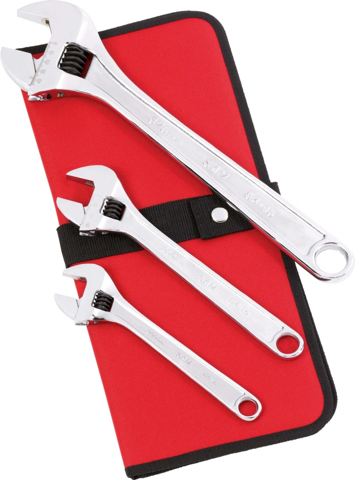 SAM Adjustable Spanner, 203.2 mm, 254 mm, 381 mm Overall