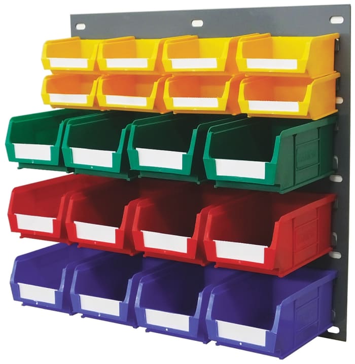 Unité de stockage de panneaux porte-outils RS PRO Bleu, vert, rouge, jaune en PP, 438mm x 457mm