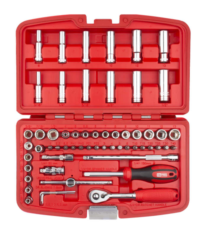 RS PRO | RS PRO 60-Piece 1/4 in Deep Socket/Standard Socket/Bit Set ...