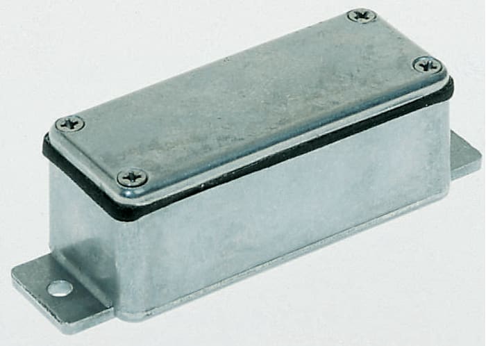 Natural Die Cast Aluminium Enclosure, IP66, Flanged, Unpainted Lid, 114.3 x 35.15 x 29.5mm