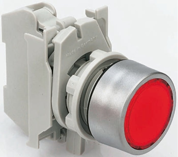 EAO EAO 44 Series Red Round, Momentary Actuation, 22.5mm Cutout