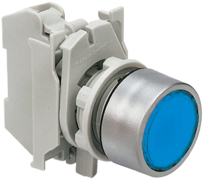 EAO EAO 44 Series Blue Round, Momentary Actuation, 22.5mm Cutout